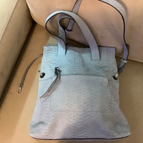 New Leather Snake print Grey Vince Camuto HandBag - Picture 5 of 8